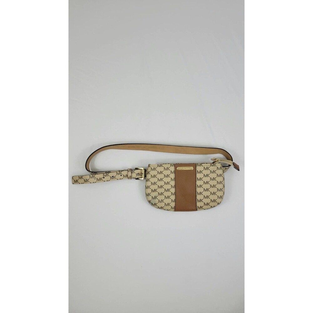 Michael Kors Signature Leather Waist Bag/Fanny Pack Belt Bag Logo/Brown Small